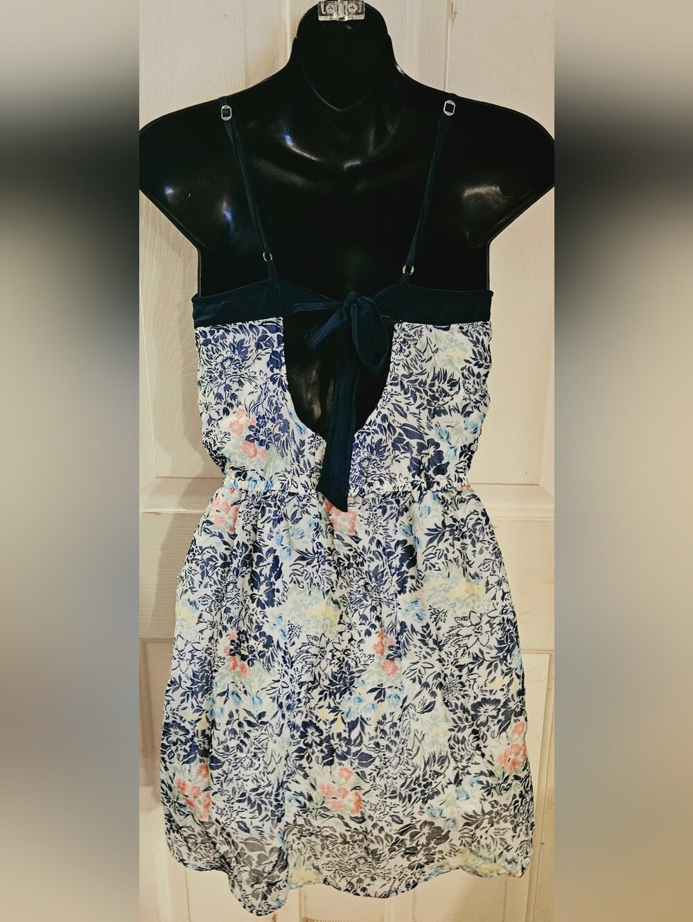 Hollister Navy-Trim Floral Mini Dress with Multicolor Blooms - Picture 6 of 8